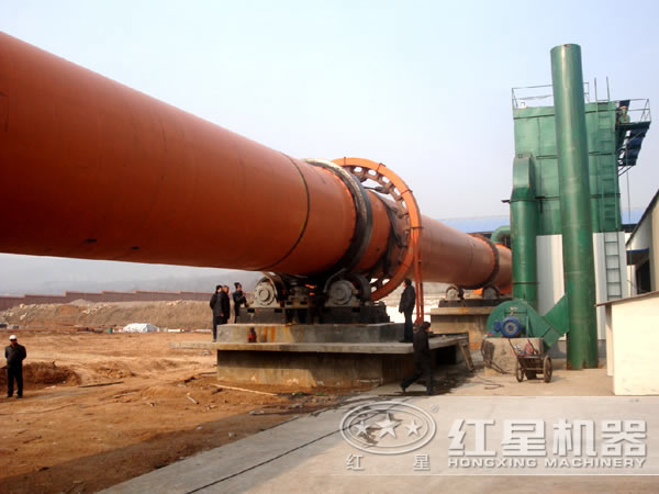 氣燒石灰回轉窯客戶(hù)安裝現場(chǎng)