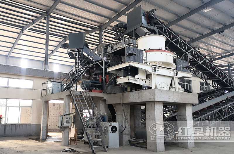 HVI鵝卵石制砂機生產(chǎn)現場(chǎng)