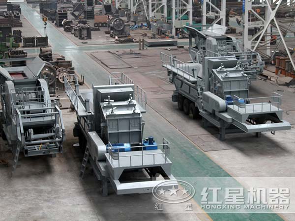 建筑垃圾移動(dòng)破碎站廠(chǎng)家車(chē)間一角