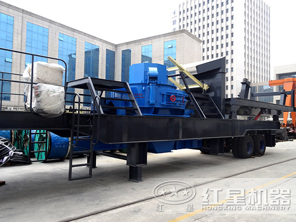 沖擊破移動(dòng)粉碎石頭機