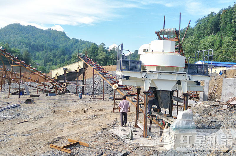 河卵石機制砂客戶(hù)現場(chǎng)