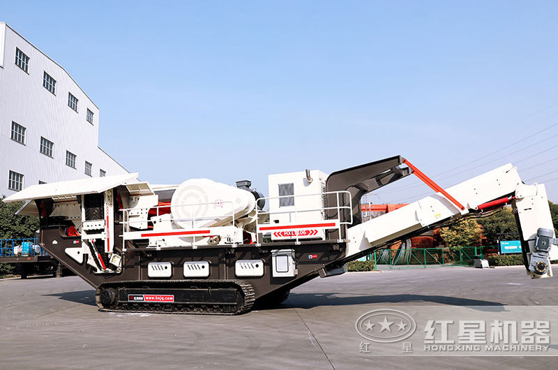 主破碎機為顎式碎石機的履帶移動(dòng)式石料碎石機