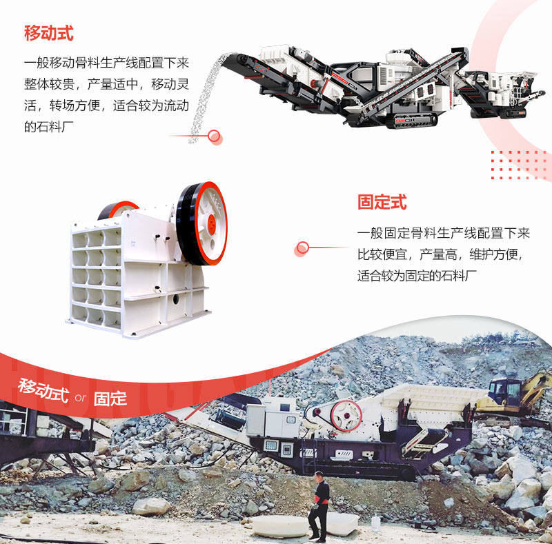 固定骨料生產(chǎn)線(xiàn)和移動(dòng)骨料生產(chǎn)線(xiàn)對比圖