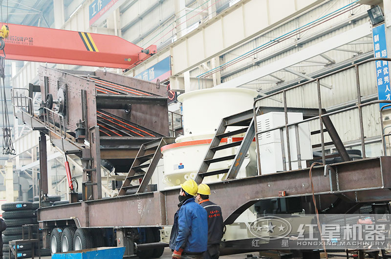 配置HVI系列的移動(dòng)制砂機生產(chǎn)車(chē)間