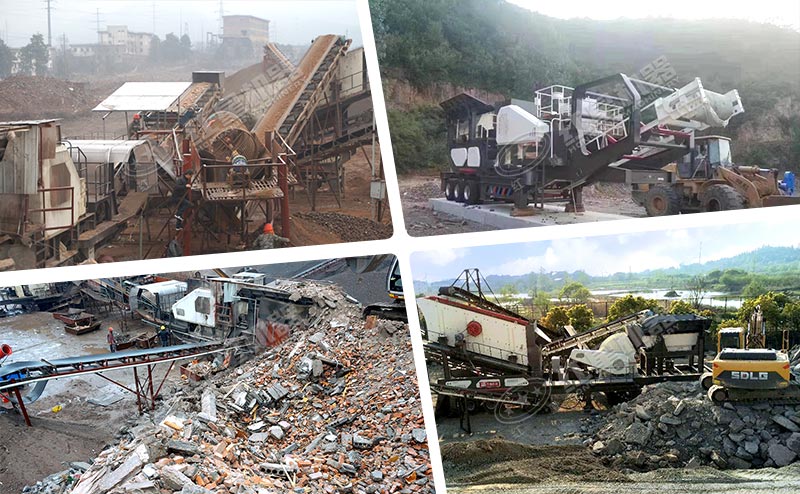 部分建筑垃圾再利用破碎現場(chǎng)
