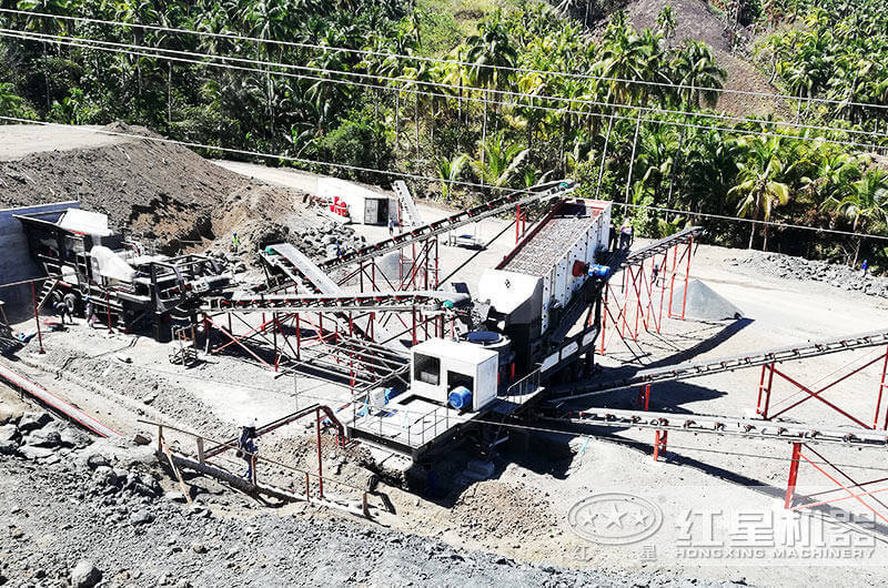 二合一破碎機菲律賓花崗巖生產(chǎn)現場(chǎng)