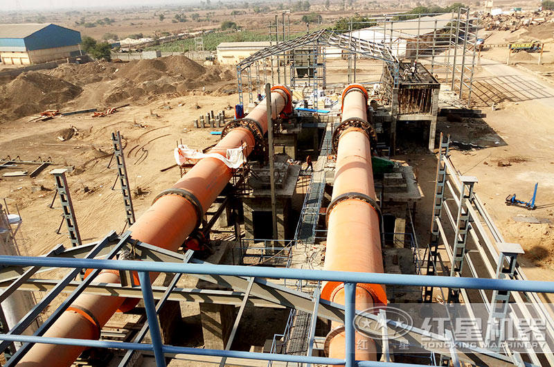 回轉窯膨潤土生產(chǎn)現場(chǎng)