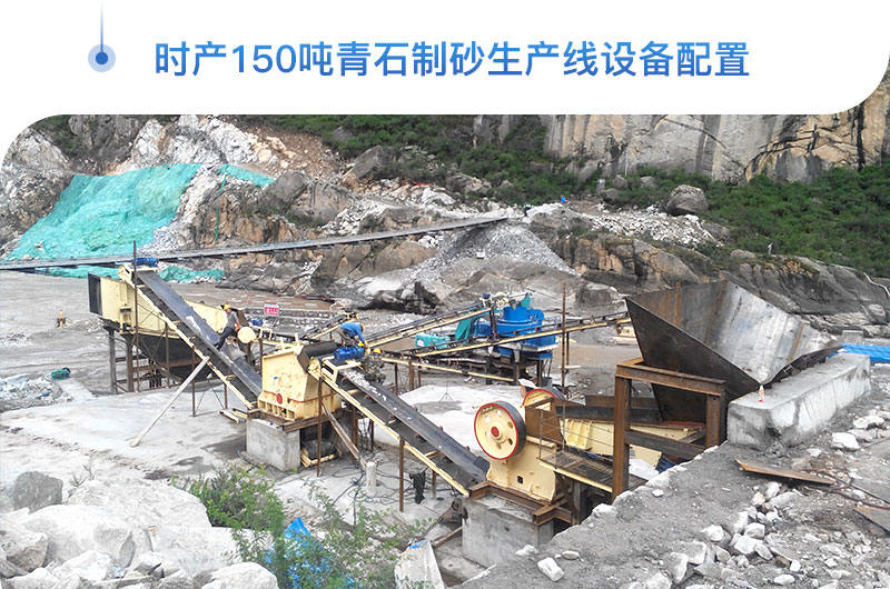 時(shí)產(chǎn)150噸青石制砂生產(chǎn)線(xiàn)客戶(hù)現場(chǎng)