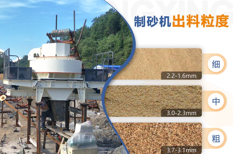 紅星機器HVI制砂機的粗、中、細粒度范圍