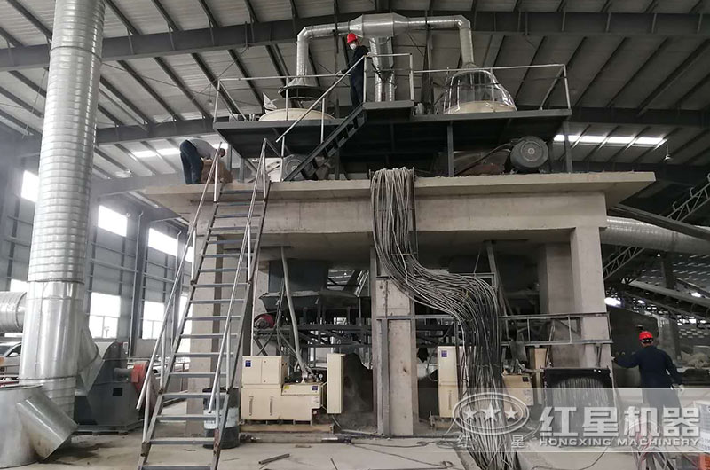 建筑垃圾環(huán)保生產(chǎn)車(chē)間搭建中