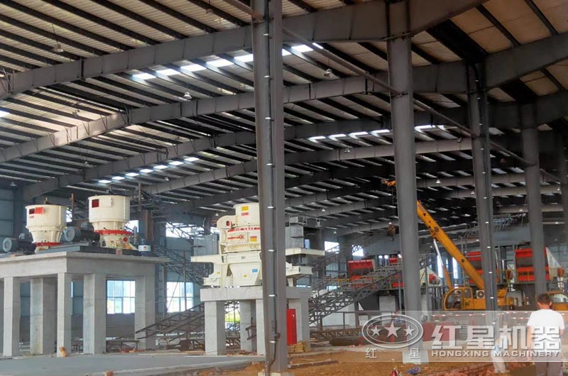 碎石制砂生產(chǎn)現場(chǎng)